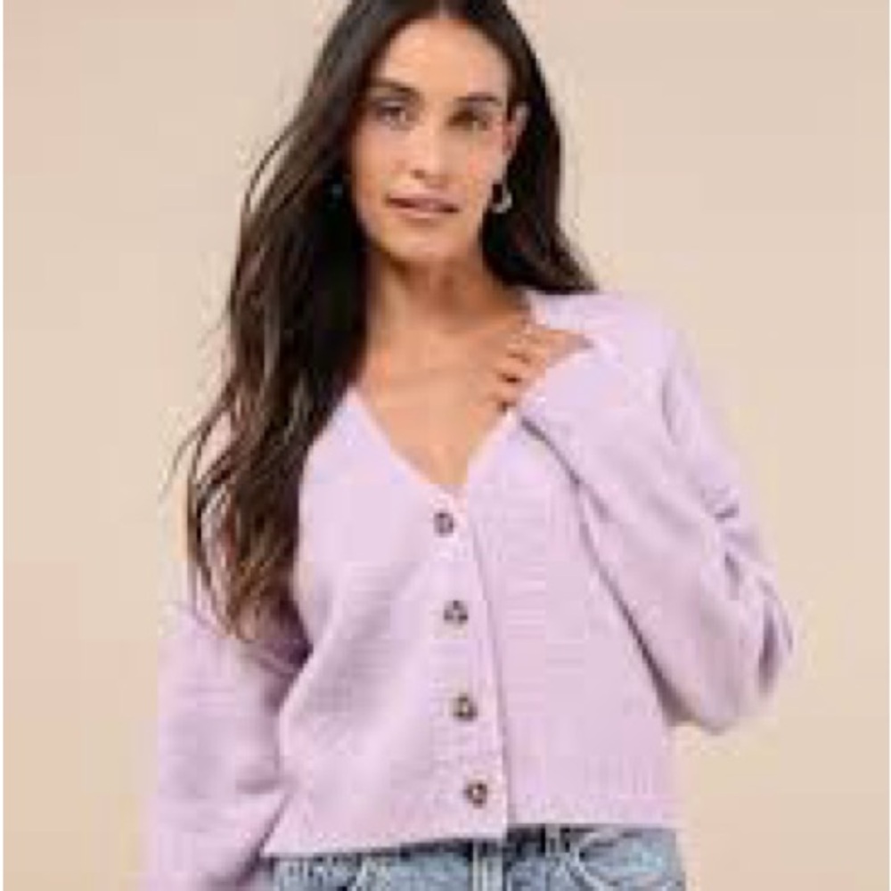 NWT Lulus cardigan sweater size large soft purple/lilac color